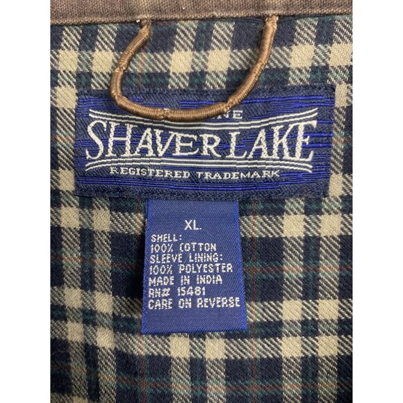 ShaverLake Brown Cotton Denim Jacket Size XL Full Snap Front Plaid - Picture 3 of 9